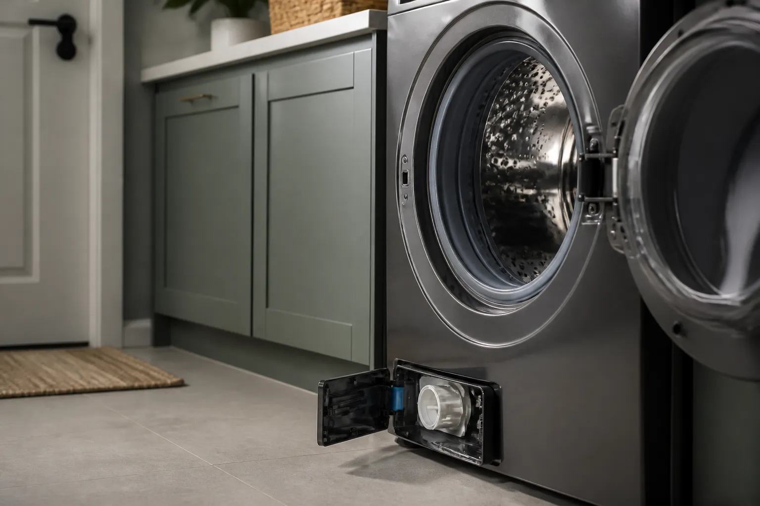 Modern appliance in a finished room during diagnostic inspection.